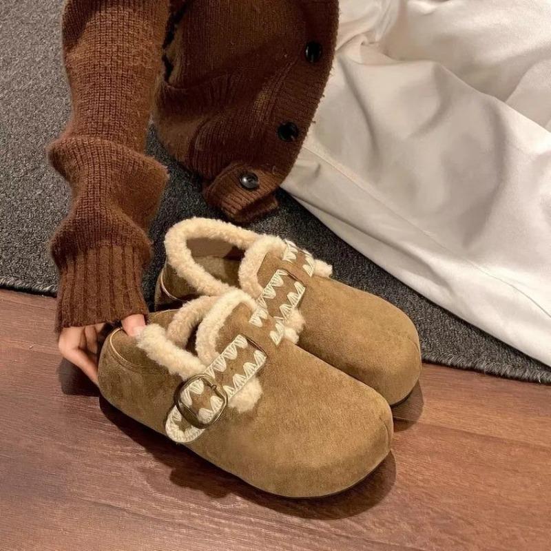 New Height-increasing Snow Boots for Women, Fleece and Thickened Full-cover Cotton Shoes