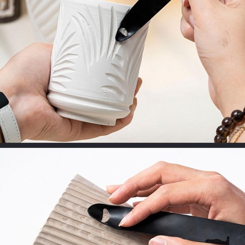 Clay Carving Tool Pottery Tool Pottery Trimming Tool Double-Headed Scraper Clay Sculpting Tool for Scraping Texturing