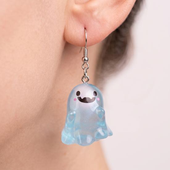 Ghost Earrings Glow-in-the-Dark Ghost Pendant Earrings for Women Decor, Fun Cute Earrings, Ghost Necklace for Women Halloween Jewelry
