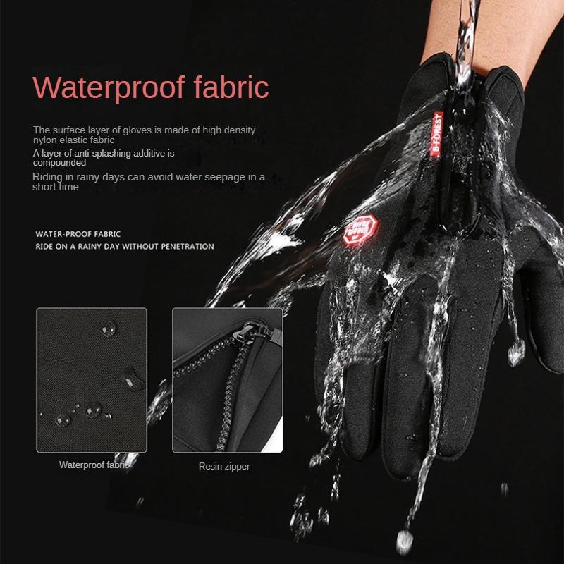 Outdoor Sports Gloves, All Finger, Autumn and Winter Gloves, Touch Screen, Anti Slip, Waterproof, Windproof, Brushed Warm, Skiing, Mountaineering,