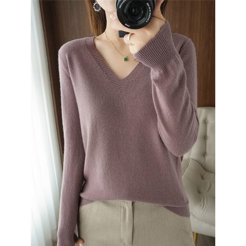Women's Autumn And Winter Long Sleeved Knitted Top Base Shirt