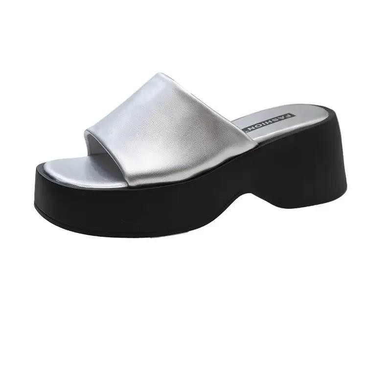 Sandali Zeppa Donna   Coreani Scarpe Zeppa Tacchi Alti Donna Fondo Spesso Zoccoli Estivi Casual Pantofole Donna