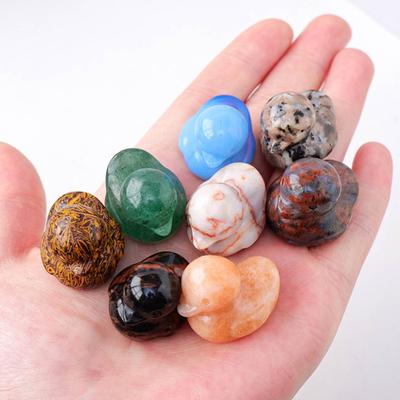 Cute Natural Stone Duck Ornament Positive Healing Energy Colorful Small Hand-carved Duck Animal Figurine Statue Desktop Decoration Birthday