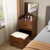 Flip-Top Modern Vanity Storage Cabinet - Bedside Table with Makeup Desk