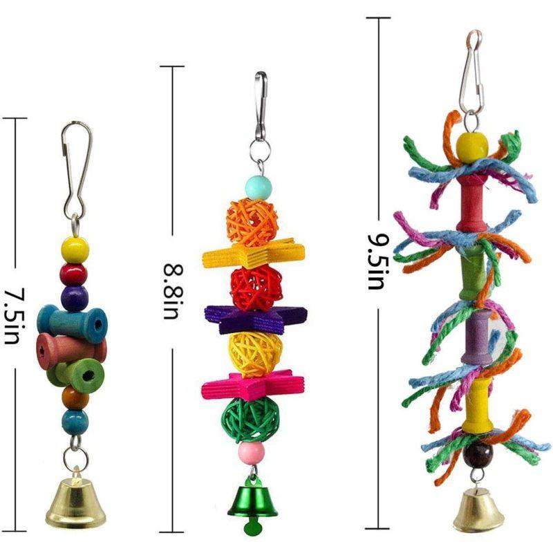 8 Stück Vogelschaukel Kauspielzeug- Papageien Hängematte Glockenspiel Geeignet für kleine Sittiche, Nymphensittiche, Aras, Finken, Wellensittiche, Papageien, Unzertrennliche