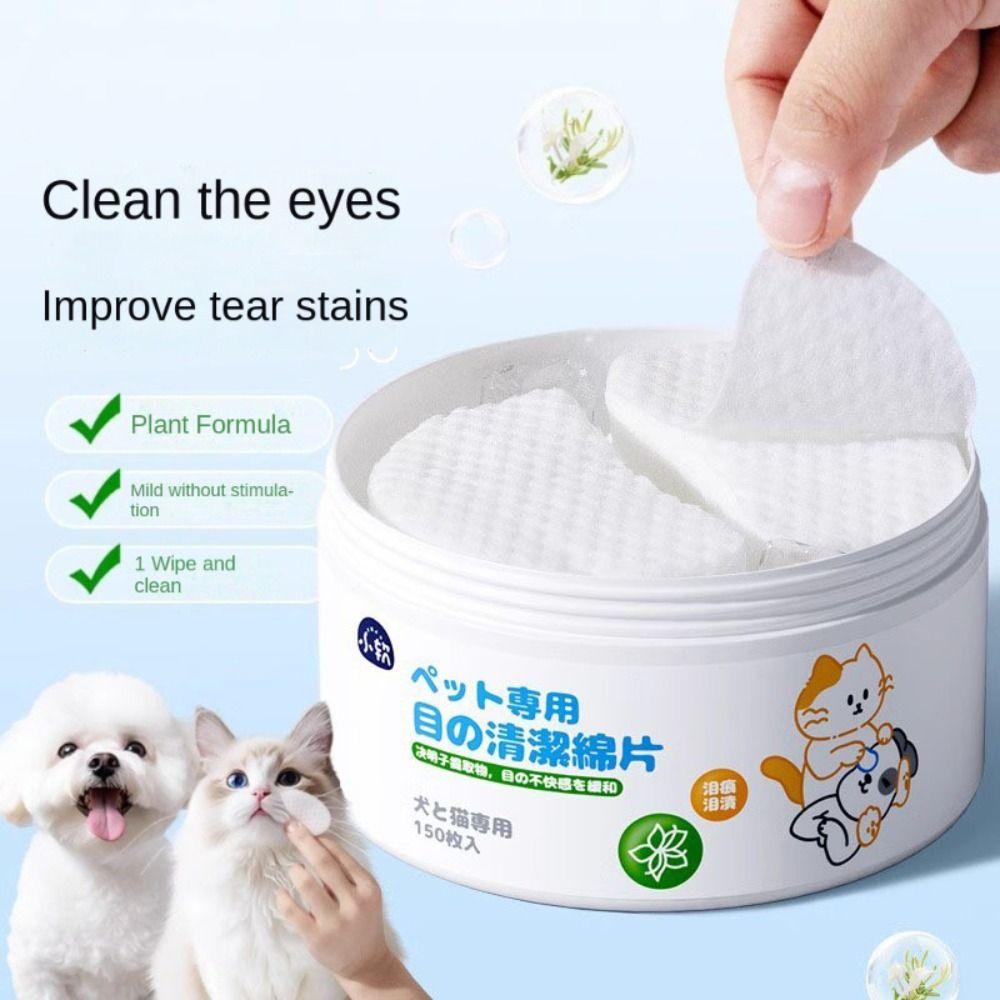 

No Irritation Pet Wipes Eyes Tear Stain Remover Ear Cleaning Wipes Dog Cat Tearmark Wet Wipes Pet Cleaning Paper Towels