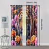 2pcs   Curtain Popular  Print Tiger Versatile Polyester (without Rod) Art Deco Festive Perfect for Living Room   Bedroom & Home