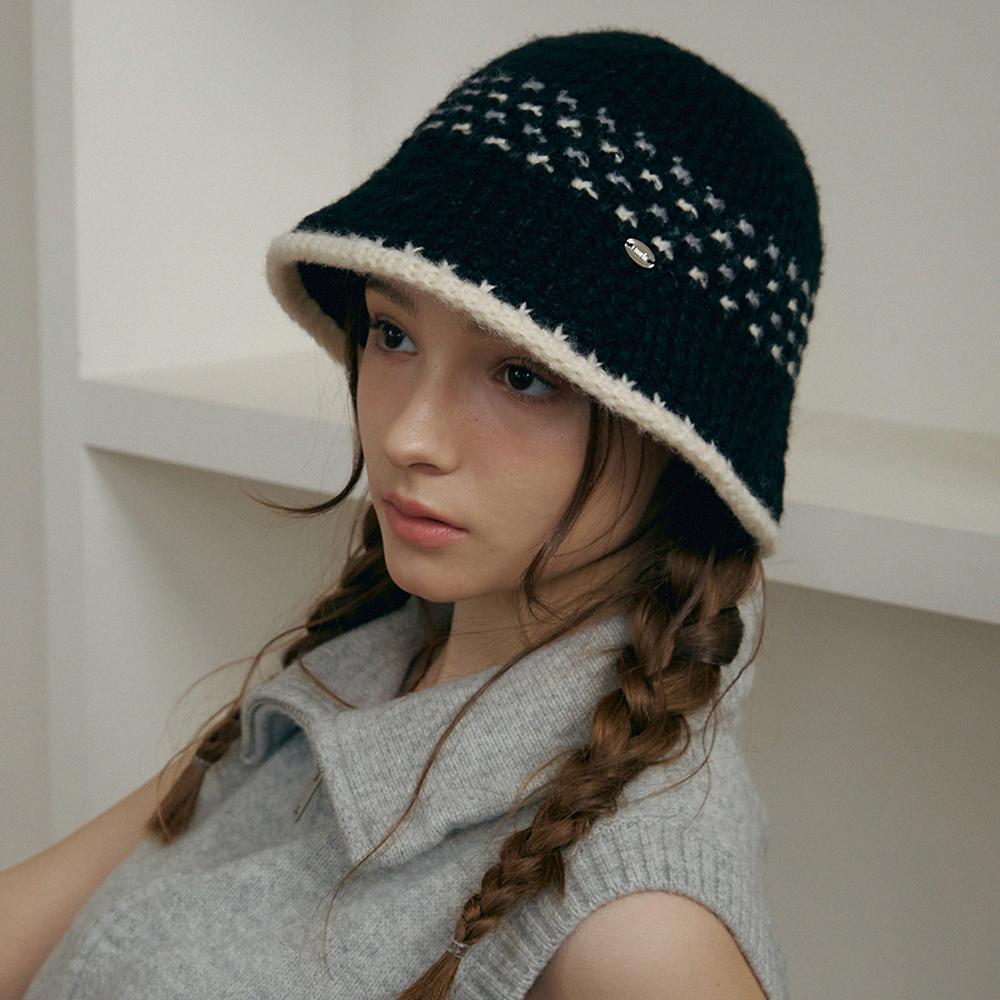 Meleuhen Line Knit Bucket Hat_4Color