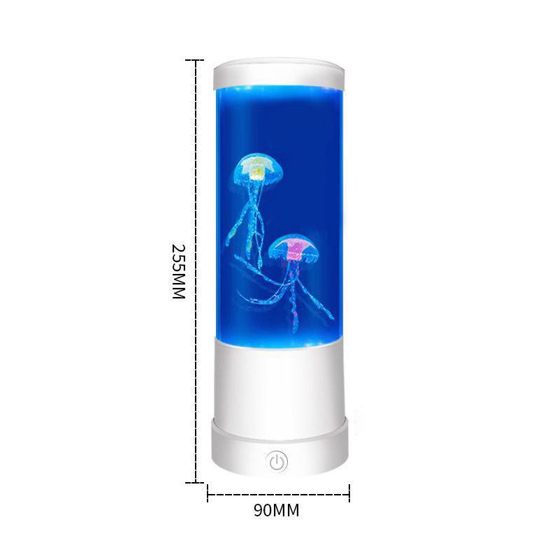 Creative Medium-Sized LED Jellyfish Mood Light - USB Powered, Color-Changing Cylindrical Lamp