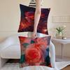 Abstract Rose Flower Pillow Case Antidustmite Pillowcase Invisible Zipper Silky Short Plush Sofa Cushion Cover