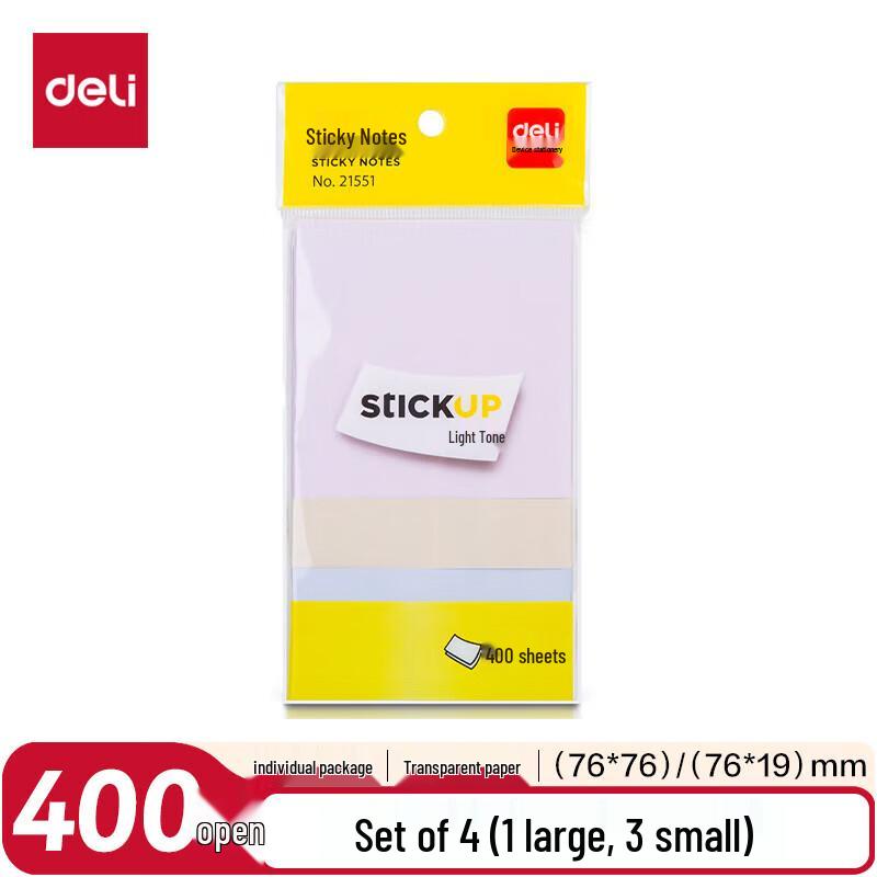 Deli 400-Sheet 4-Color Sticky Notes