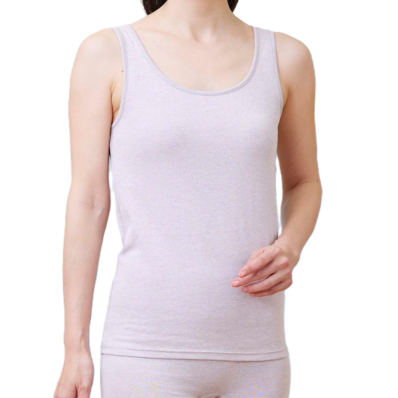 

BS Fine Stone Soft Stretch Tank Size Smooth and Air Conditioning Thin and Prevents Sweat Made in Size L Wearable Bath Top, Small, Non-sticky,