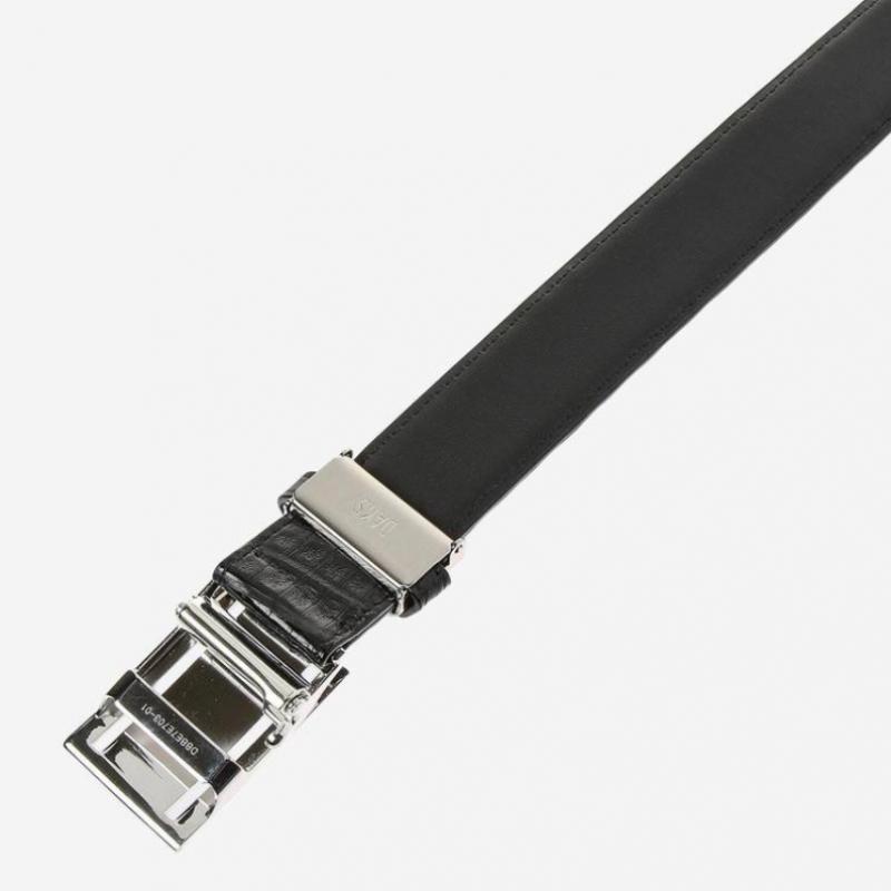 Daks Black Premium Caiman Leather Automatic Belt