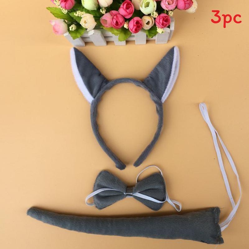 Halloween Animal Tiger Headpiece With Red Horns Demon Headband Cosplay For