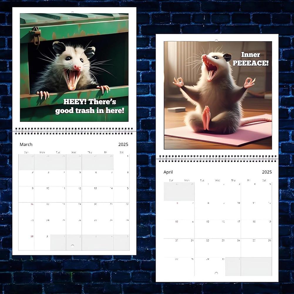 2026 Funny Screaming Possums Calendar January 2026 December 2026 Thick Possum Calendar Funny Gag Gift for Possum Animal Lover