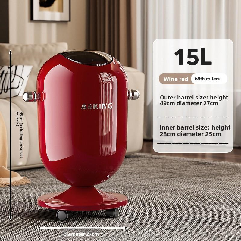 Large Capacity Kitchen Trash Can with Lid High Value Home Living Room Bathroom Wastepaper Basket Creative Light Luxury Trash Can