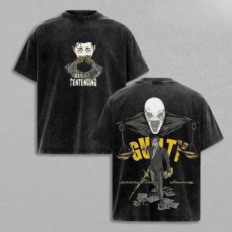 Anime Jujutsu Kaisen Ryomen Sukuna Printed Tee Men Women Washed Cotton T-shirts Short Sleeve T Shirt Harajuku Male Casual Tshirt