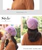 Women's Winter Fashion Knitted Wool Beret with Rabbit Fur - Cute Korean-Style Beanie