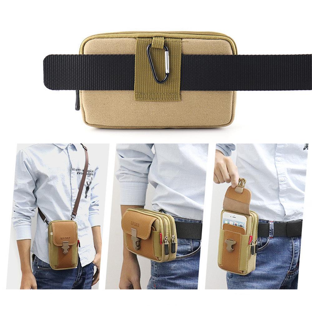 Waist Bag For Men Fanny Pack Double Layer Phone Pouch Bag Outdoor Travel Purse Belt Zipper Tactical Bag