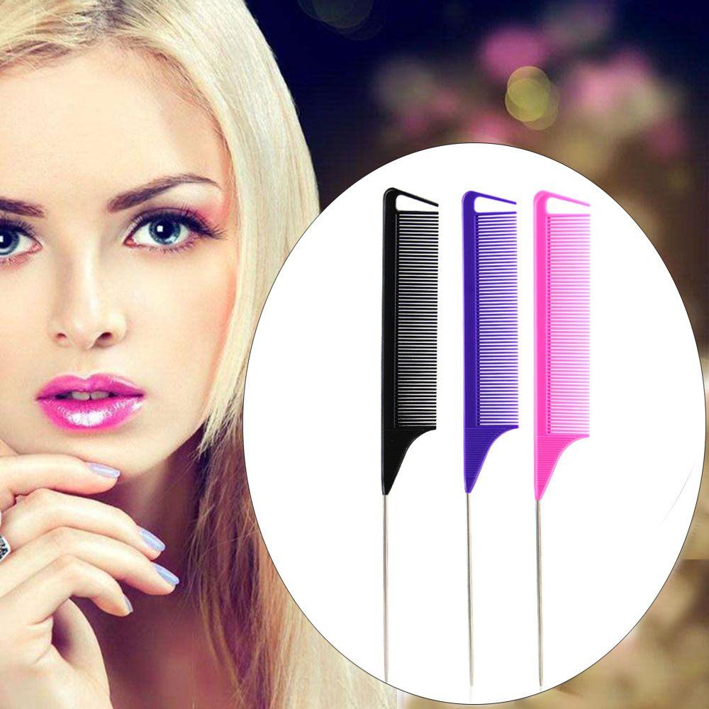 Stainless Steel Straight Hairdressing Anti-static Styling Tool Hair Tail Comb Hair Brush Pin Tail Combs
