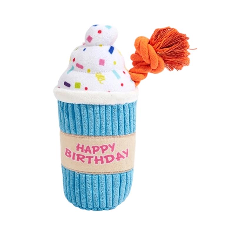 Durability Birthday Themed Dog Chew Toy Machines Washable Dog Chew Toy For Indoor Outdoor Playtimes