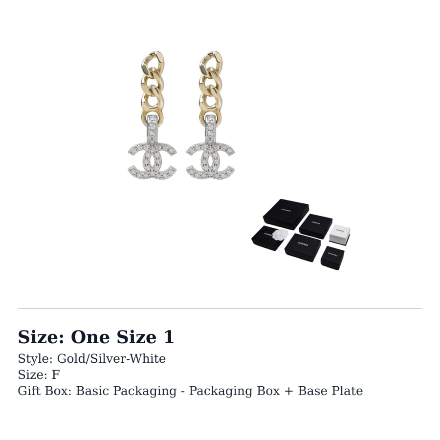 Chanel Metal Rhinestone Earrings Women's AB8288-B07979-NH917