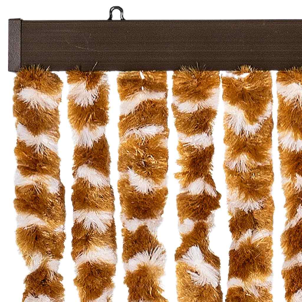 Insect Protection Curtain in Ochre and White 56 x 185 cm Chenille