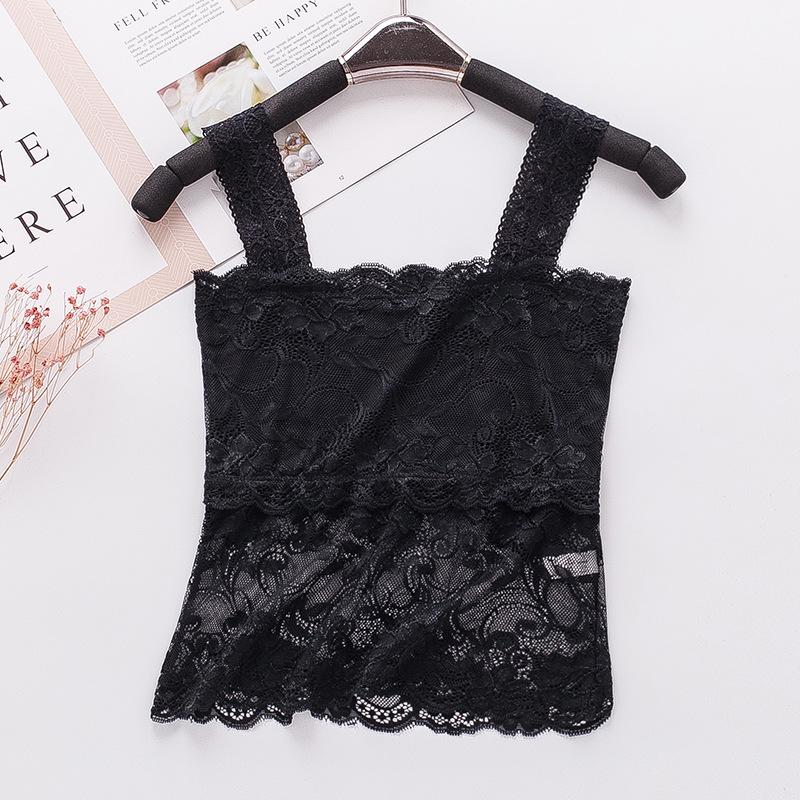 

Breathable Lace Silk Camisole: Comfortable Mulberry Silk Bustier L чёрный