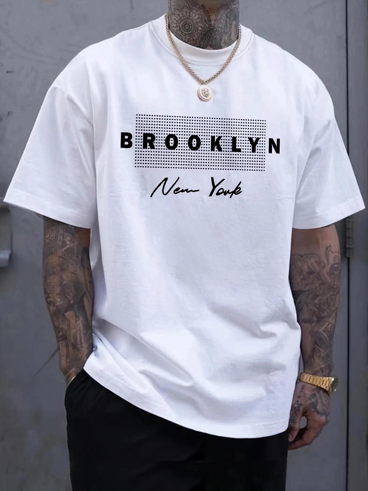 

Brooklyn New York T Shirt Mens Streetwear Graphic Tee Casual Top S