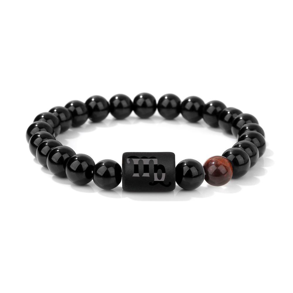 Twelve Constellations Stone Bead Bracelet: Men's Couple Style Hand Jewelry