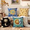 Gorgeous Sun Moon and Stars Cushion Cover Premium Comfort Reversible Pillow Cove Two In One Design for Any Room  Car Interior