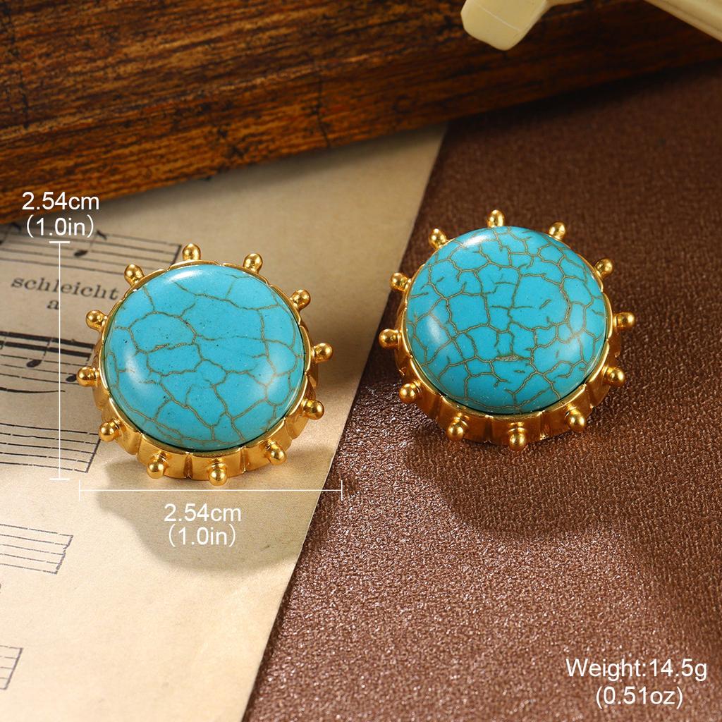 Turquoise Earrings Women's French Retro Niche Earrings Peacock Tassel Hollow Premium Earrings
