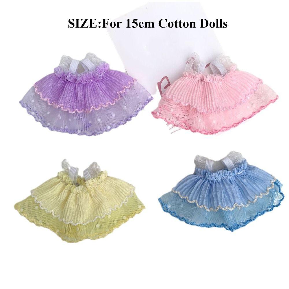 Cotton Princess Dress Plush Dolls Clothes for 15cm Cotton Doll/EXO Idol Dolls Clothes Decoration