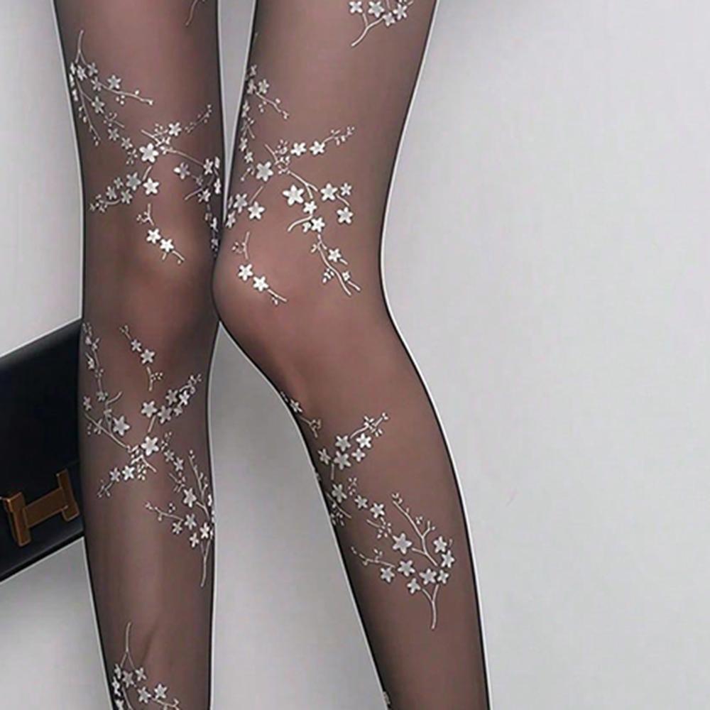 Silver Stars Tree Women Stockings Tights Branch Shining Girls Long Socks Pantyhose Party High Leggings Stockings Stars