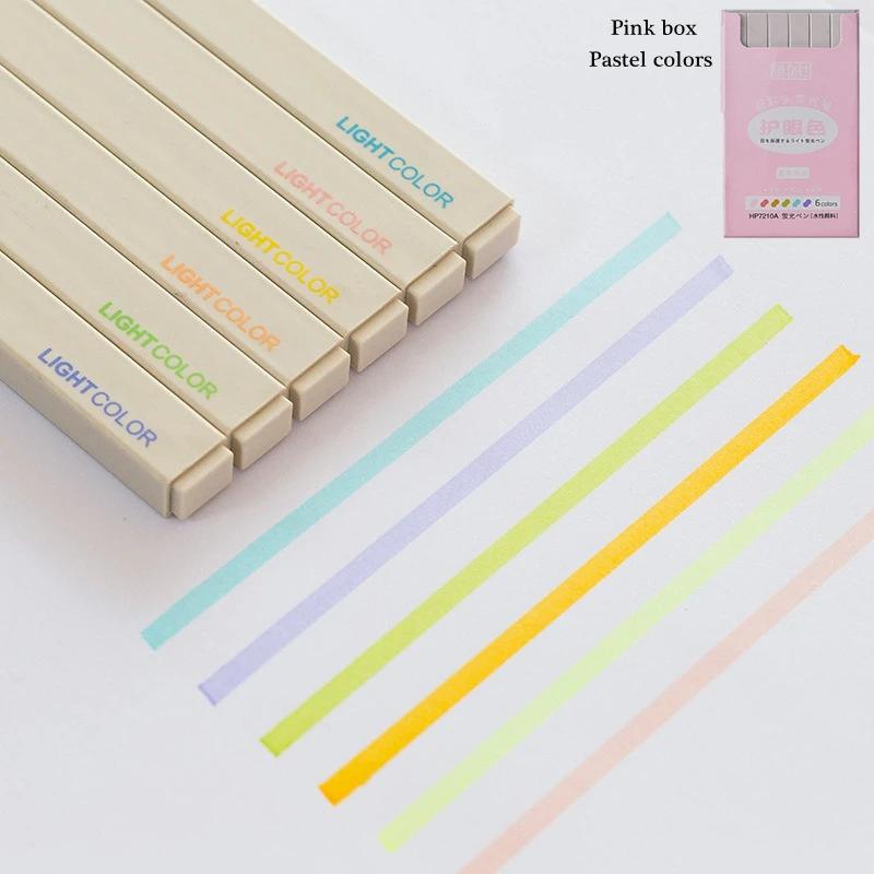 Xiaomi 6-12 Colors Highlighters Cute Pastel Pens Bible Pens Soft Tip Aesthetics Markers Kawaii Stationary for Students School Supplies