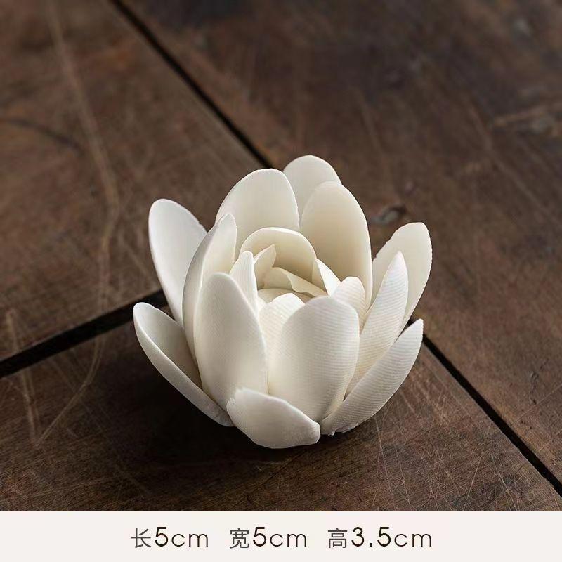 Ceramic White Lotus Incense Burner Home Decor Incense Stick Holder Buddhist Aromatherapy Incenses Censer Use in Office Teahouse