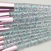 10Pcs Rhinestone Crystal Glitter Makeup Brushes Set Professional Foundation Brushes