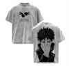 Anime Jujutsu Kaisen Fushiguro Megumi T-shirt Vintage Gewassen Oversized T-shirt Mannen Kleding Zomer Korte Mouw Polyester T-shirts Tops