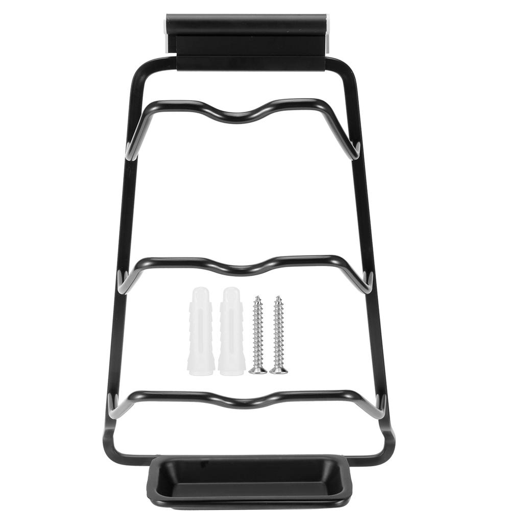 Black Wall Mounted Pot Lid Storage Rack Cutting Board Stand Organizer Kitchen Accessory(Black SType Space Aluminum
