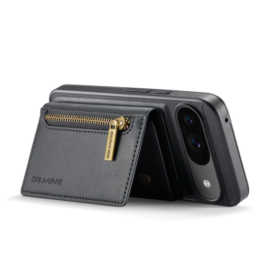 DG.MING M5 Series For Google Pixel 9 Pro/Pixel 9 Case Detachable Magnetic Leather Phone Cover with Card Slots