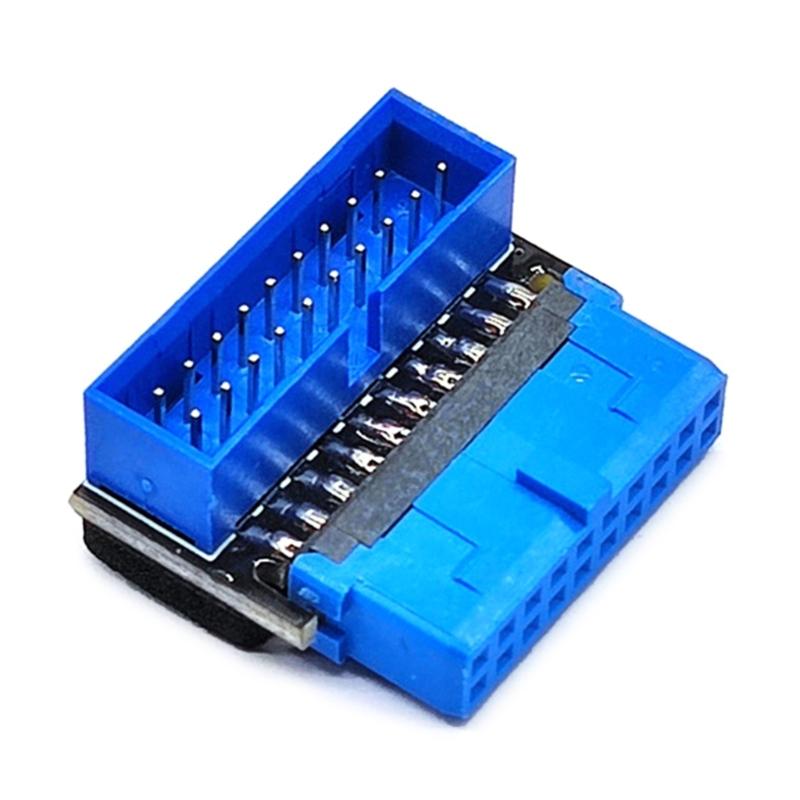 

USB Front Panel Sockets Adapter, USB3.2 19Pin/20Pin To Motherboards Sockets Connection 90 degree Turnable Adapter