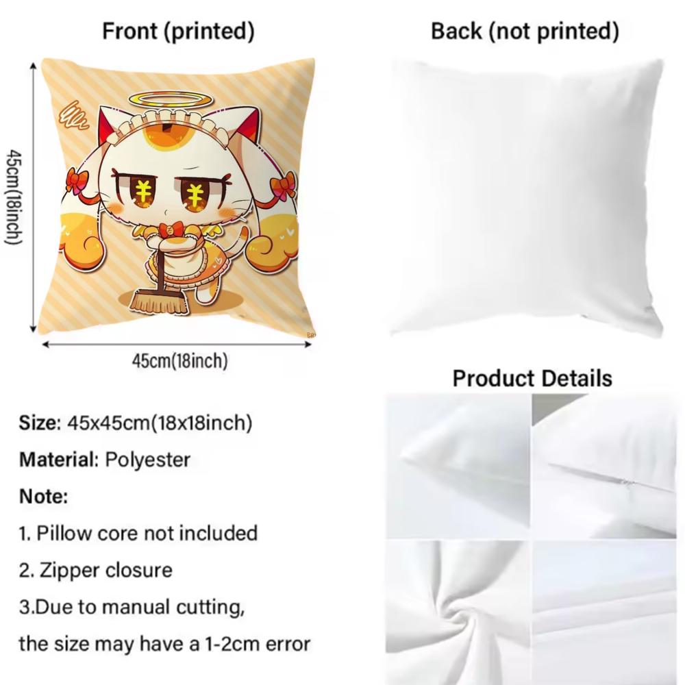 Cartoon P-PepoyoS Cushion Cover Comfortable Reversible Pillow Cover Ideal for Car Sofa Bedroom & Beyond
