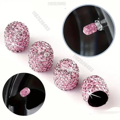 New 4/2pcs Diamond Crystal Car Tire Valve Caps Shining Dust-proof Wheel Valve Cover Vehicle Bling Valve Cap Styling Accessories