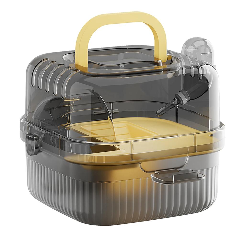 Chinchilla Cage Translucent Hamsters Travel Carry Case Large Capacity Breathable Hamster Habitat Small Animal Carrier With Water