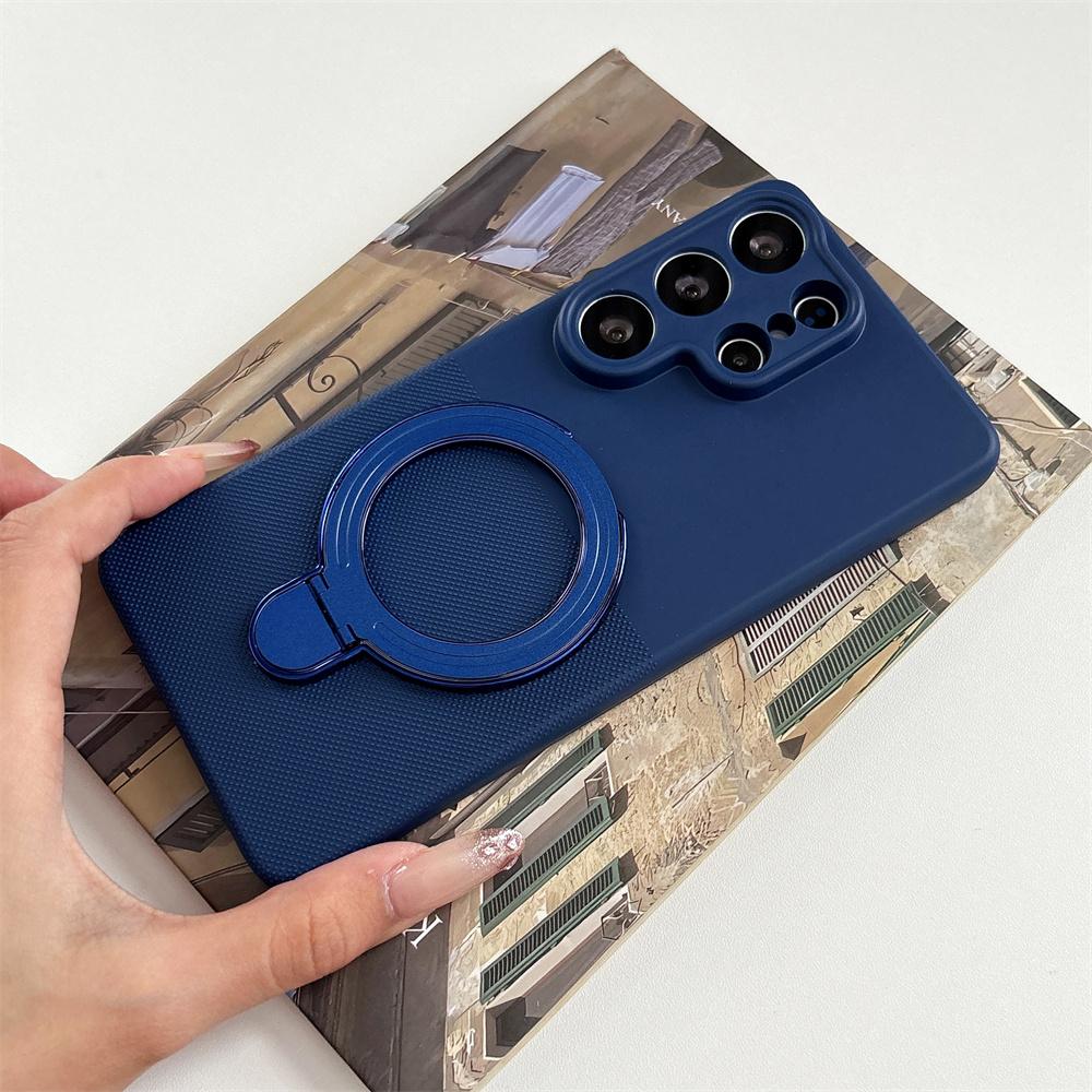 Simple Matte Dot Texture Mobile Phone Case for SamSung Galaxy S26 Ultra S25 A57 A56 Ring Stand Holder Skin Feel Protection Cover
