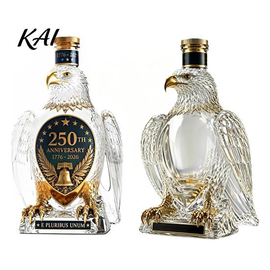 Unique Wine Decanter Eagle Shaped Whiskey Decanter, USA 250th Anniversary Commemorative Bottle with Stopper, 1776-2026 Heritage Edition Patriotic