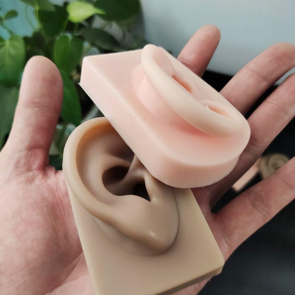 Human Tattoo Practice Body Fake Ear Simulation Ear Silicone Ear Model Jewelry Earrings Display