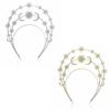Rhinestones Crystal Goddess Crown Headband Gothic Wedding Bridal Headdress  Prom