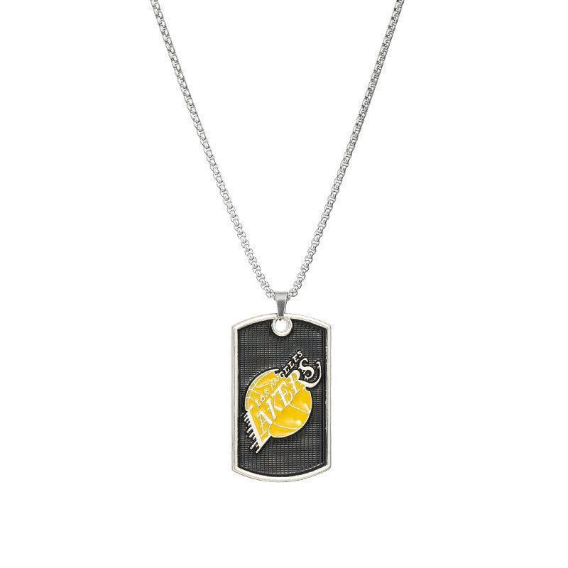 NBA Lakers Titanium Steel Hip-Hop Necklace & Dog Tag Sweater Chain
