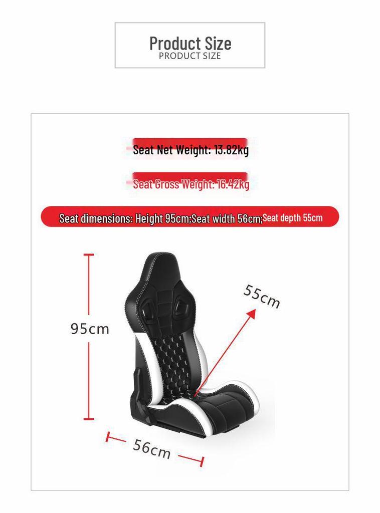 Zhongyao Racing Simulator Seat with Steering Wheel, Display, and Pedal Mounts